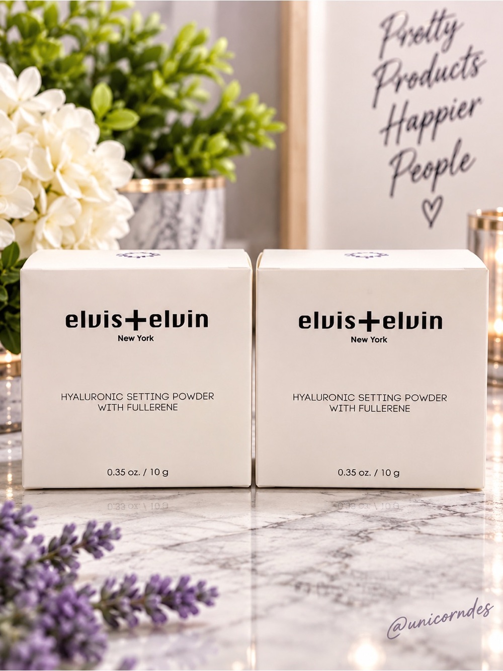elvis+elvin Hyaluronic Setting Powder Lavender Fullerene 10g 2 Pack Duo